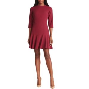 Armani Exchange Burgundy Fit Flare Maroon Dress Large